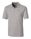 UOP Tigers Cutter & Buck Forge Epic Confidence Recycled Heathered Stripe Stretch Mens Polo Polished Medium Gray Mannequin Thumbnail Image