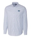 View image 5: Middle Tennessee Blue Raiders Cutter & Buck Easy Care Stretch Oxford Stripe Mens Big & Tall Long Sleeve Button Down Shirt French Blue Mannequin
