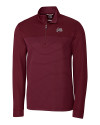 Montana Grizzlies Cutter & Buck Traverse Stretch Eco Stripe Quarter Zip Mens Pullover Bordeaux Mannequin Thumbnail Image