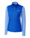 Pepperdine Waves Cutter & Buck Stealth Hybrid Quilted Womens Full Zip Windbreaker Jacket Chelan Blue Mannequin Thumbnail Image
