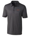 UOP Tigers Cutter & Buck Pike Mini Pennant Print Stretch Mens Big and Tall Polo Black Mannequin Thumbnail Image