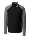 UOP Tigers Cutter & Buck Response Lightweight Hybrid Quarter Zip Mens Pullover Windbreaker Black Mannequin Thumbnail Image