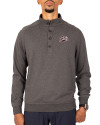Montana Grizzlies Cutter & Buck Saturday Cotton Blend Mens Big and Tall  Mock Pullover Sweatshirt Charcoal Heather Front Thumbnail Image