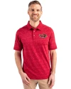 Illinois State Redbirds Cutter & Buck Advantage Tri-Blend Space Dye Mens Polo Dark Cardinal Red Front Thumbnail Image