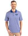 Middle Tennessee Blue Raiders Cutter & Buck Forge Tonal Stripe Stretch Mens Polo Tour Blue Front Thumbnail Image