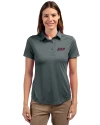 Eastern Kentucky Colonels Cutter & Buck Prospect Eco Textured Stretch Recycled Womens Short Sleeve Polo Elemental Grey Front Thumbnail Image