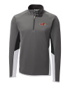 Illinois State Redbirds Cutter & Buck Traverse Colorblock Stretch Quarter Zip Mens Pullover Elemental Grey Mannequin Thumbnail Image