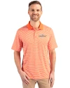 Pepperdine Waves Cutter & Buck Forge Tonal Stripe Stretch Mens Big and Tall Polo College Orange Front Thumbnail Image