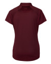 Montana Grizzlies Cutter & Buck Forge Stretch Womens Short Sleeve Polo Bordeaux Mannequin Back Thumbnail Image