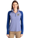 San Jose State Spartans Cutter & Buck Forge Tonal Stripe Stretch Half Zip Womens Top Tour Blue Front Thumbnail Image