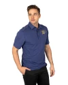 San Jose State Spartans Cutter & Buck Advantage Tri-Blend Jersey Mens Big and Tall Pocket Polo Tour Blue Heather Front Thumbnail Image