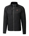 Miami University RedHawks - Cutter & Buck Mainsail Sweater-Knit Mens Big and Tall Full Zip Jacket Charcoal Heather Mannequin Thumbnail Image