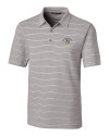 San Jose State Spartans Cutter & Buck Forge Epic Confidence Recycled Heathered Stripe Stretch Mens Polo Polished Medium Gray Mannequin Thumbnail Image