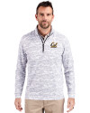 Cal Golden Bears Cutter & Buck Traverse Stretch Eco Camo Print Quarter Zip Mens Pullover Charcoal Front Thumbnail Image