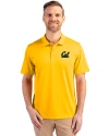 Cal Golden Bears Cutter & Buck Prospect Eco Textured Stretch Recycled Mens Short Sleeve Polo College Gold Front Thumbnail Image