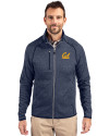 Cal Golden Bears Cutter & Buck Mainsail Sweater-Knit Mens Full Zip Jacket Liberty Navy Heather Front Thumbnail Image
