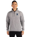 Xavier Musketeers Cutter & Buck Mainsail Sweater-Knit Mens Half Zip Pullover Jacket Polished Heather Front Thumbnail Image