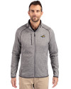 Montana State Bobcats Cutter & Buck Mainsail Sweater-Knit Mens Big and Tall Full Zip Jacket Polished Heather Front Thumbnail Image