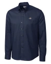 View image 2: Montana State Bobcats Cutter & Buck Epic Easy Care Nailshead Mens Long Sleeve Dress Shirt Navy Blue Mannequin