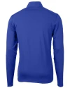Mannequin back view of a Tour Blue Cutter & Buck Virtue Eco Pique Recycled Quarter Zip Mens Pullover Thumbnail Image