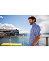 Man wearing a Tour Blue Cutter & Buck Virtue Eco Pique Stripe Recycled Mens Polo Thumbnail Image
