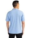 Back profile of a man wearing an Atlas Cutter & Buck Virtue Eco Pique Tile Print Recycled Mens Polo Thumbnail Image