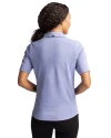 Back profile of a woman wearing a Hyacinth Cutter & Buck Virtue Eco Pique Recycled Womens Polo HYC PROB_HG 1 Thumbnail Image