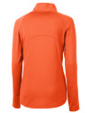 Mannequin back view of a College Orange Cutter & Buck Adapt Eco Knit Stretch Recycled Womens Half Zip Pullover Thumbnail Image