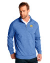 Albany State University Golden Rams Cutter & Buck Shoreline Heathered Quarter Zip Mens Pullover Tour Blue Heather Front Thumbnail Image