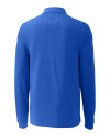 Albany State University Golden Rams Cutter & Buck Advantage Eco Tri-Blend Pique Mens Long Sleeve Polo Chelan Blue Mannequin Back Thumbnail Image