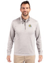Albany State University Golden Rams Cutter & Buck Stealth Heathered Quarter Zip Mens Pullover Polished Medium Gray Front Thumbnail Image