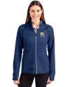 Albany State University Golden Rams Cutter & Buck Mainsail Full Zip Hooded Womens Jacket Tour Blue Heather Front Thumbnail Image
