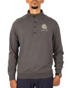 Albany State University Golden Rams Cutter & Buck Saturday Cotton Blend Mens Mock Pullover Sweatshirt Charcoal Heather Front Thumbnail Image