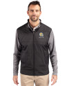 Albany State University Golden Rams Cutter & Buck Stealth Hybrid Quilted Mens Big and Tall Full Zip Windbreaker Jacket Black Front Thumbnail Image