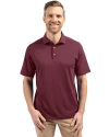 Front profile of a man wearing a Chutney Cutter & Buck Virtue Eco Pique Recycled Mens Polo Thumbnail Image