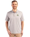 Albany State University Golden Rams Cutter & Buck Forge Tonal Stripe Stretch Mens Big and Tall Polo Polished Medium Gray Front Thumbnail Image