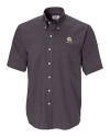 Albany State University Golden Rams Cutter & Buck Epic Easy Care Nailshead Mens Big and Tall Short Sleeve Dress Shirt Black Mannequin Thumbnail Image