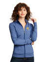 Albany State University Golden Rams Cutter & Buck Shoreline Heathered Womens Full Zip Jacket Tour Blue Heather Front Thumbnail Image