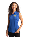 Albany State University Golden Rams Cutter & Buck Forge Stretch Womens Sleeveless Polo Tour Blue Front Thumbnail Image