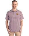 Bethune-Cookman Wildcats Cutter & Buck Virtue Eco Pique Stripe Recycled Mens Polo Bordeaux Front Thumbnail Image