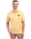 Bethune-Cookman Wildcats Cutter & Buck Virtue Eco Pique Stripe Recycled Mens Polo College Gold Front Thumbnail Image