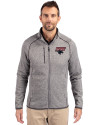 Clark Atlanta Panthers Cutter & Buck Mainsail Sweater-Knit Mens Full Zip Jacket Polished Heather Front Thumbnail Image