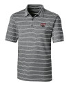 Clark Atlanta Panthers Cutter & Buck Forge Epic Confidence Recycled Heathered Stripe Stretch Mens Polo Black Mannequin Thumbnail Image
