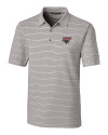 Clark Atlanta Panthers Cutter & Buck Forge Epic Confidence Recycled Heathered Stripe Stretch Mens Polo Polished Medium Gray Mannequin Thumbnail Image