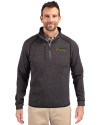 Florida A&M Rattlers Cutter & Buck Mainsail Sweater-Knit Mens Half Zip Pullover Jacket Charcoal Heather Front Thumbnail Image
