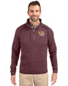 Bethune-Cookman Wildcats Cutter & Buck Mainsail Sweater-Knit Mens Half Zip Pullover Jacket Bordeaux Heather Front Thumbnail Image