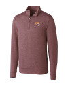 Bethune-Cookman Wildcats Cutter & Buck Shoreline Heathered Quarter Zip Mens Pullover Bordeaux Heather Mannequin Thumbnail Image