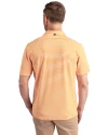 Florida A&M Rattlers Cutter & Buck Virtue Eco Pique Stripe Recycled Mens Polo Orange Burst Back Thumbnail Image