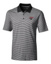 Clark Atlanta Panthers Cutter & Buck Forge Tonal Stripe Stretch Mens Big and Tall Polo Black Mannequin Thumbnail Image
