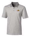 View image 7: Bowie State Bulldogs Cutter & Buck Forge Tonal Stripe Stretch Mens Big and Tall Polo Polished Medium Gray Mannequin